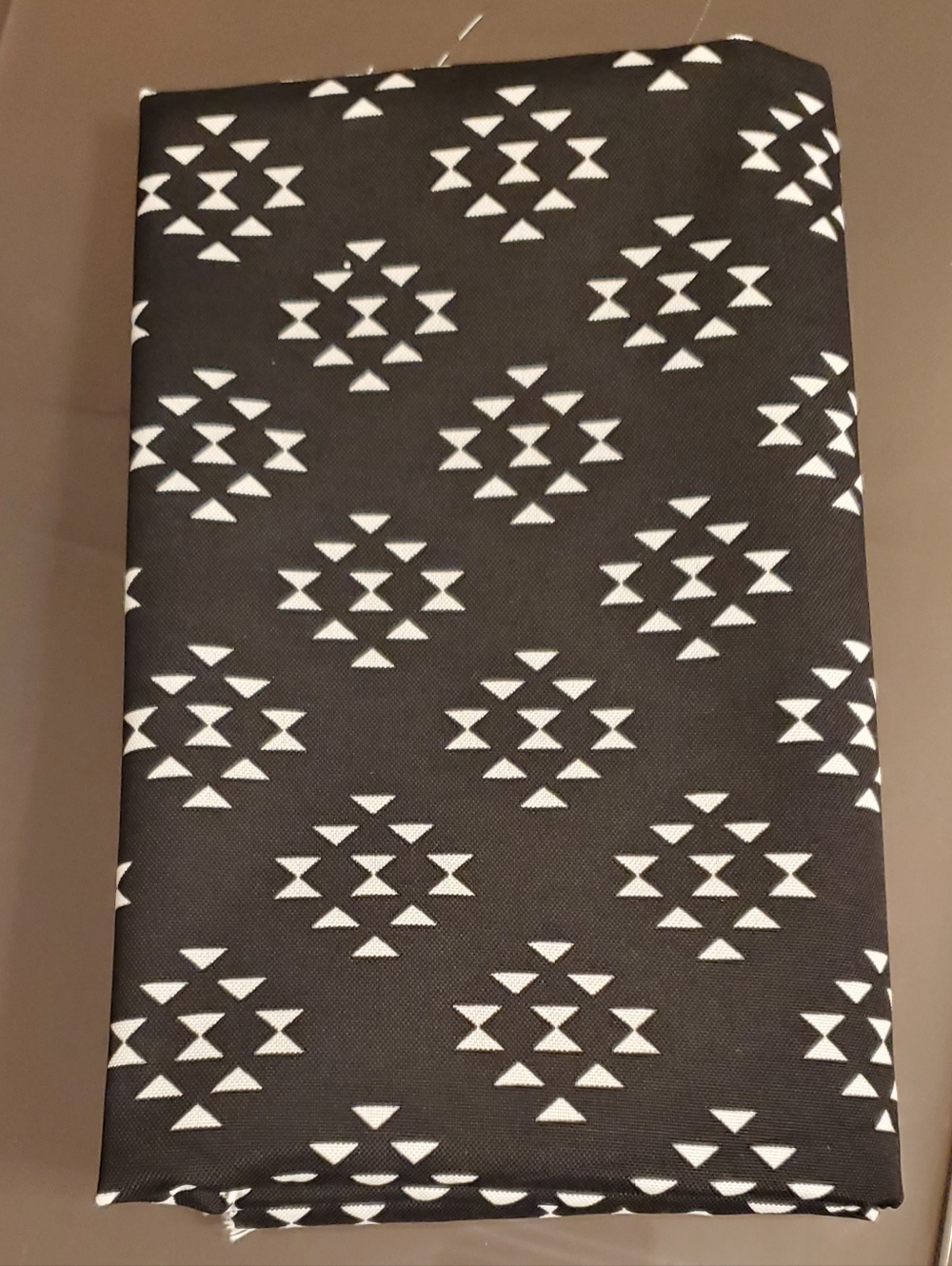New black and white indoor/outdoor canvas fabric. 27.5" W x 45.75" L